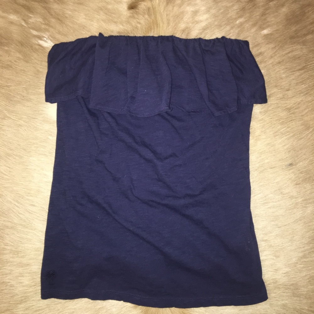 Lilly Pulitzer Wiley Ruffle Top in Navy
